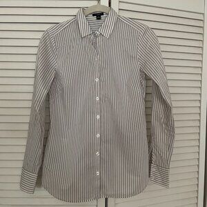 Ann Taylor NWT,  Striped Fitted Button Down Shirt - Small Petite